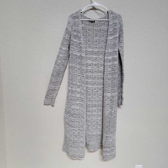 Freshman Long Cardigan Sweater Women Small Open Front Fall Winter Casual Crochet - Picture 1 of 10